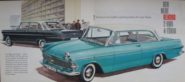 Opel Rekord Modelprogram 1960 "Zeitbewusst und klassisch schoen" Carbrochure (0114)